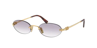 Miu Miu Round-frame Sunglasses In Gold