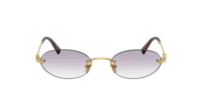 Miu Miu Round-frame Sunglasses In Gold