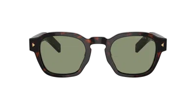 Prada Logo-engraved Sunglasses In Green
