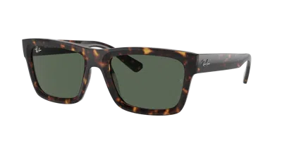 Ray Ban Warren Bio-based Sunglasses Havana Frame Blue Lenses 57-20 In Brown