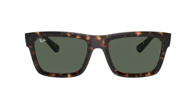 Ray Ban Warren Bio-based Sunglasses Havana Frame Blue Lenses 57-20 In Brown