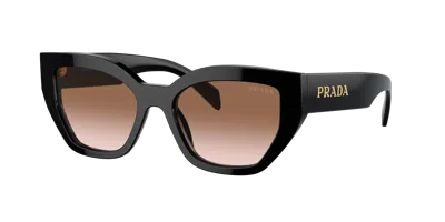 Prada Brown Gradient Butterfly Ladies Sunglasses Pr A09s 1ab0a6 53 In Black