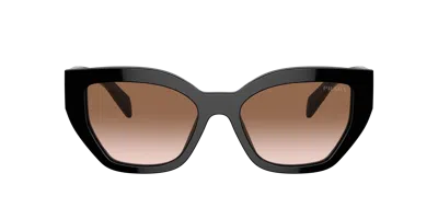 Prada Brown Gradient Butterfly Ladies Sunglasses Pr A09s 1ab0a6 53 In Black