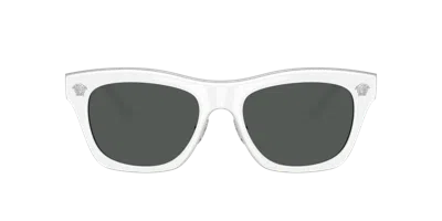 Versace 53mm Rectangular Sunglasses In White