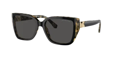 Michael Kors Acadia Mk 2199 395087 55mm Womens Rectangle Sunglasses In Black