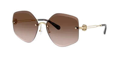 Tory Burch 58mm Gradient Irregular Sunglasses In Brown