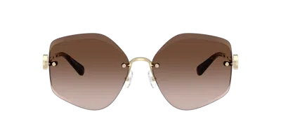 Tory Burch 58mm Gradient Irregular Sunglasses In Brown