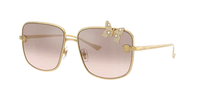 Versace Woman Sunglass Ve2282 In Gold