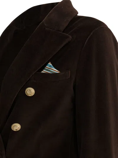 Circolo 1901 Double-breasted Velvet Jacket Featuring Pockets In Black