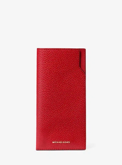Michael Kors Jet Set Pebbled Leather Sunglass Case In Red