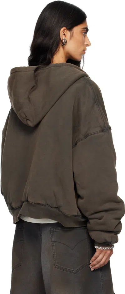 Lu'u Dan Gray Washed Out Zip Up Hoodie In Gray