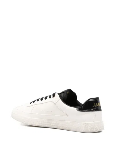 Amiri Croc-effect Leather Sneakers In White