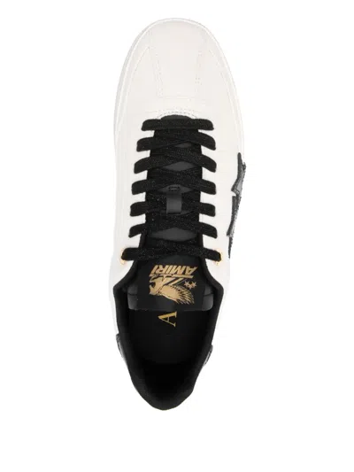 Amiri Croc-effect Leather Sneakers In White
