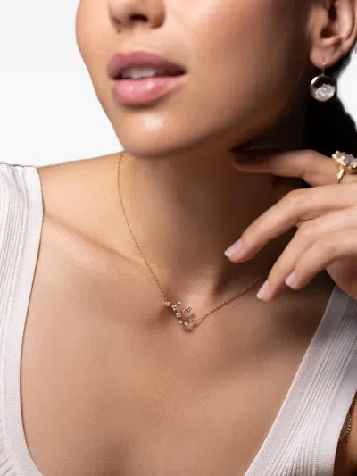 Logan Hollowell 14k Yellow Gold Virgo Constellation Diamond Necklace In Gold