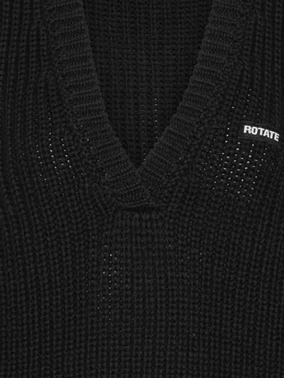 Rotate Birger Christensen V-neck Knitted Vest In Black