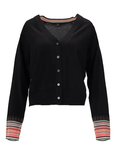 Ps By Paul Smith V-neck Cardigan In Black