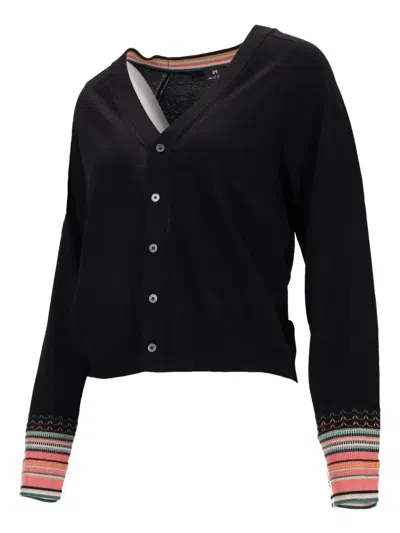 Ps By Paul Smith V-neck Cardigan In Black
