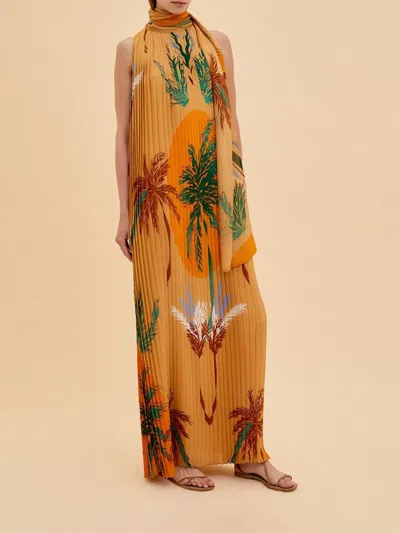 Raquel Diniz Nina Pleated Maxi Dress In Multi