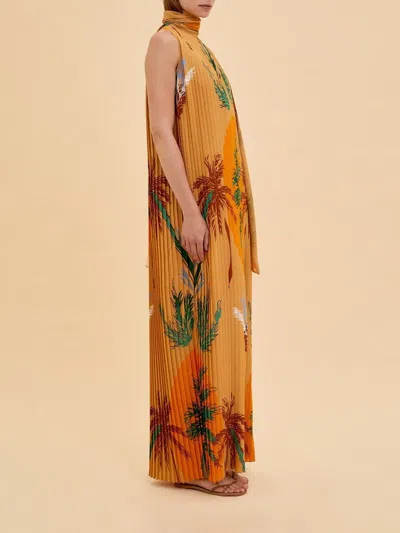 Raquel Diniz Nina Pleated Maxi Dress In Multi