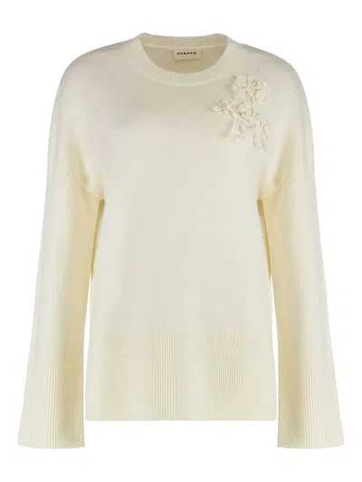 P.a.r.o.s.h Parosh Sweater With A Round Neck In Wool And Cashmere In Yellow
