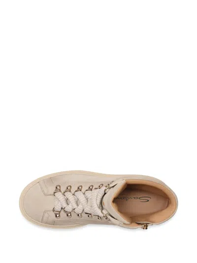 Santoni Suede Lug-sole Hiking Boots In Neutral