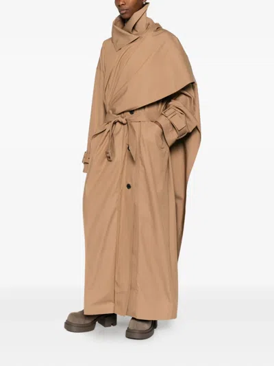 Entire Studios Belted Coat In Brown