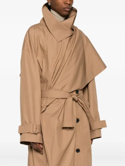 Entire Studios Belted Coat In Brown