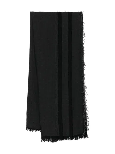 Forme D'expression Frayed-hem Scarf In Black