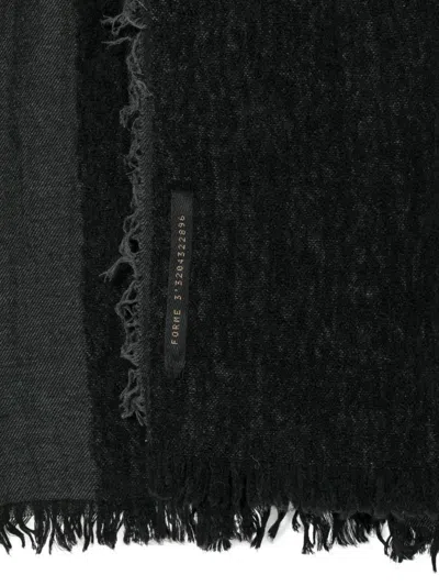 Forme D'expression Frayed-hem Scarf In Black