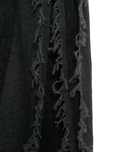 Forme D'expression Frayed-hem Scarf In Black
