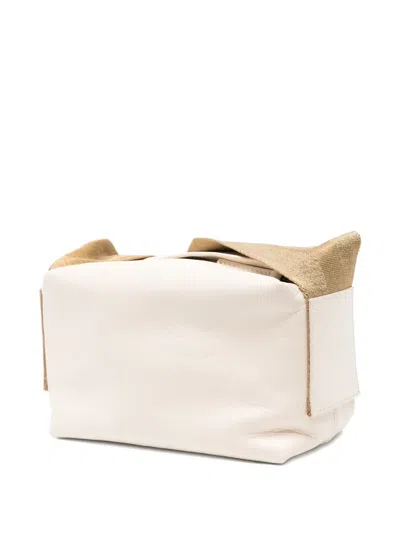 Uma Wang Small Leather Shoulder Bag In Neutral