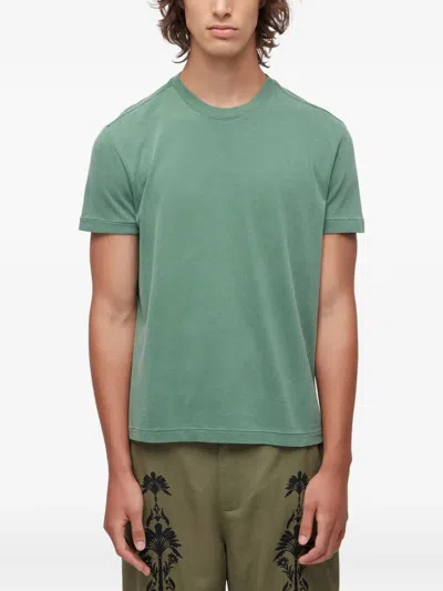 Osklen Logo-embroidered Crew-neck T-shirt In Green