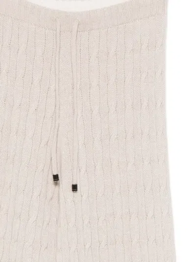 Drumohr Cable-knit Drawstring Trousers In Neutral