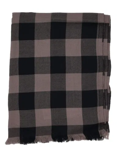 Rick Owens Checked-pattern Scarf In Brown