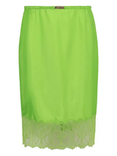 蕾丝松紧腰身中长半身裙