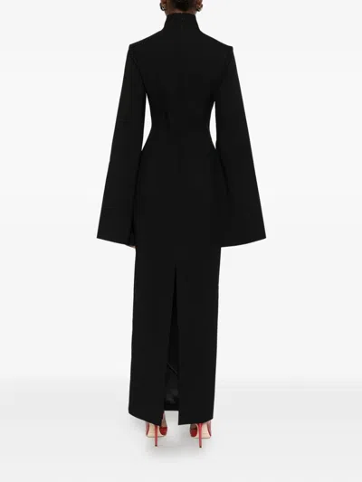 Solace London Josefine Long-sleeve Maxi Dress In Black