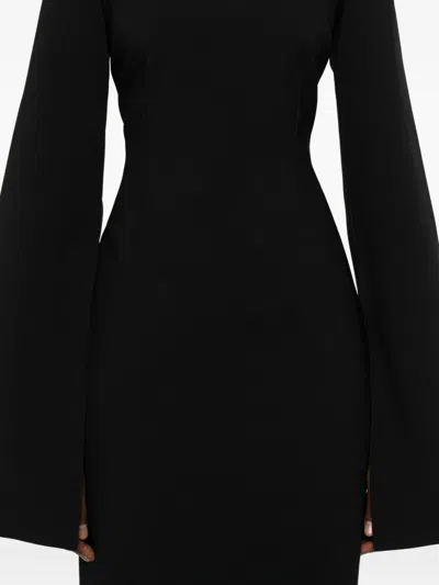 Solace London Josefine Long-sleeve Maxi Dress In Black
