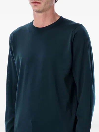 John Smedley Cozy Long Sleeve Knit Sweater In Blue