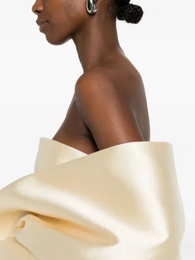 Solace London The Renee Strapless Midi Dress In Pink