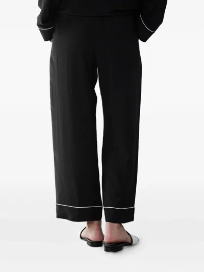 Valentino Elastic-waistband Piped Trousers In Black
