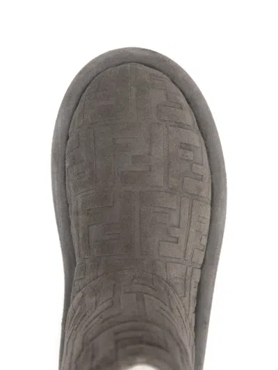 Fendi 25mm Apres Chic Embossed-ff Boots In Gray