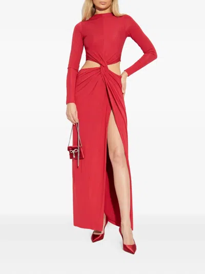 Cult Gaia Keri Cut-out Twisted Maxi Dress In Red