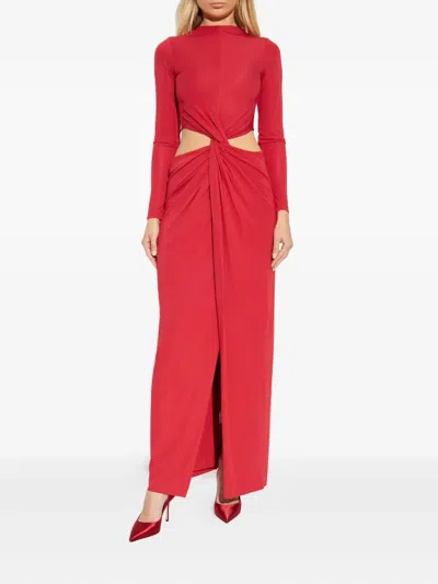 Cult Gaia Keri Cut-out Twisted Maxi Dress In Red