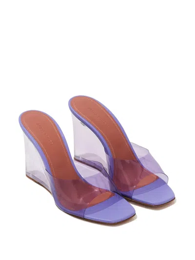 Amina Muaddi 95mm Lupita Wedge Sandals In Purple