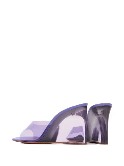 Amina Muaddi 95mm Lupita Wedge Sandals In Purple