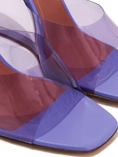 Amina Muaddi 95mm Lupita Wedge Sandals In Purple
