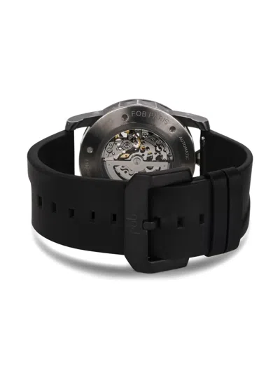 Fob Paris R413 Torch Leather 41.3mm In Black