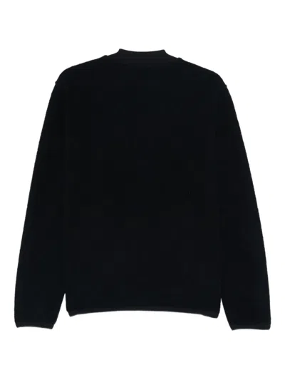 Universal Works Wool Fleece Zip Bomber In Blue