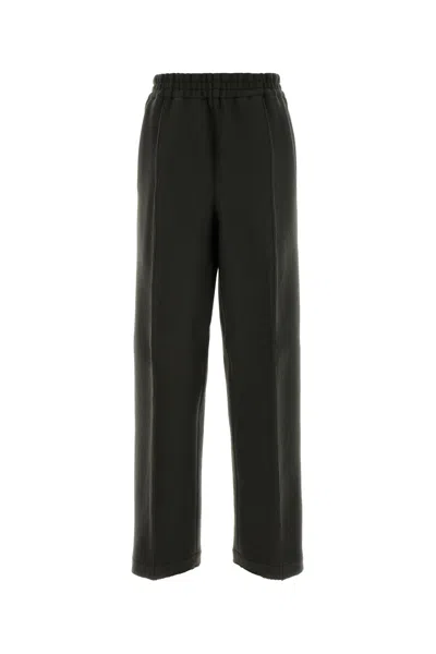 Ami Alexandre Mattiussi Ami Women Charcoal Wool Wide-leg Pant In Black