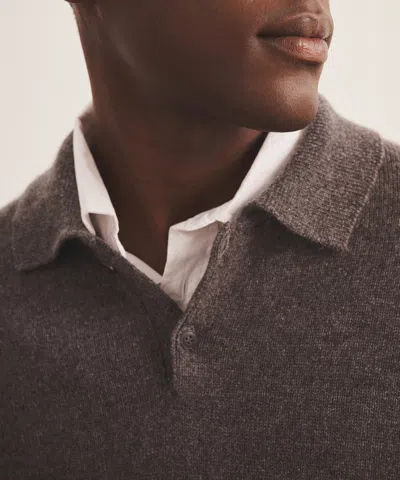 Naadam Luxe Cashmere Polo Sweater In Gray
